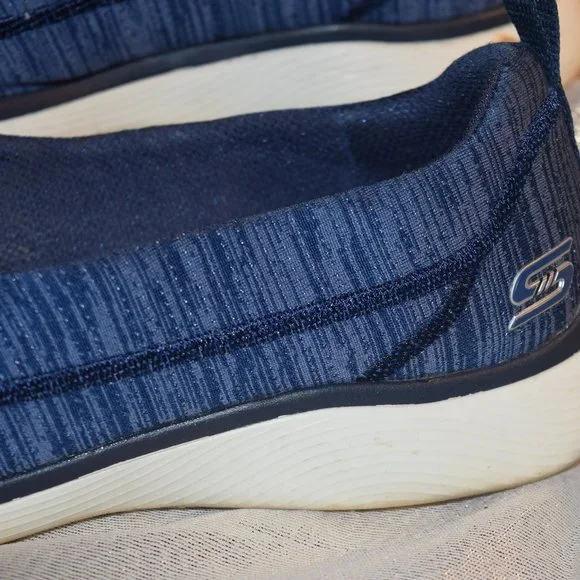 Skechers "No Tie" Air Cooled Memory Foam Sneakers, Blue, Size 8 - Picture 6 of 10